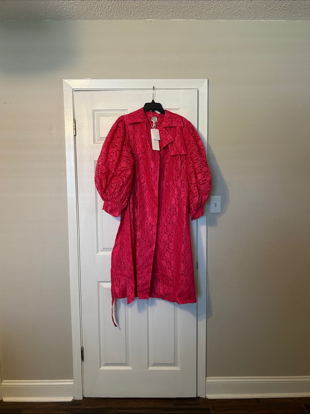 New authentic huishan zhang silk floral trench coat